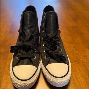 Converse Chuck Taylor All-stars high-top Sneakers in a black and sparkle finish
